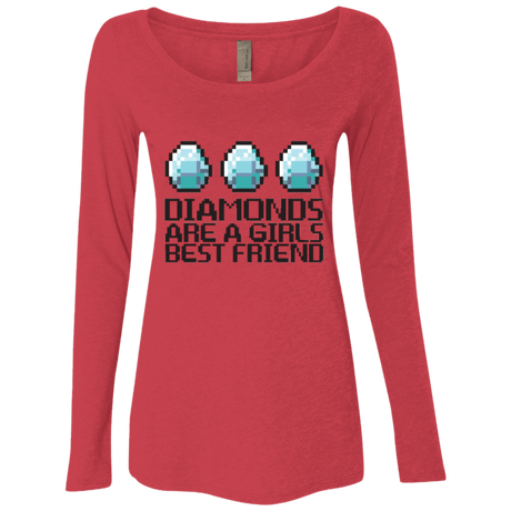T-Shirts Vintage Red / Small Diamonds Are A Girls Best Friend Women's Triblend Long Sleeve Shirt
