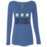 T-Shirts Vintage Royal / Small Diamonds Are A Girls Best Friend Women's Triblend Long Sleeve Shirt
