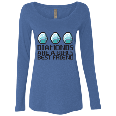 T-Shirts Vintage Royal / Small Diamonds Are A Girls Best Friend Women's Triblend Long Sleeve Shirt