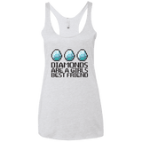 T-Shirts Heather White / X-Small Diamonds Are A Girls Best Friend Women's Triblend Racerback Tank