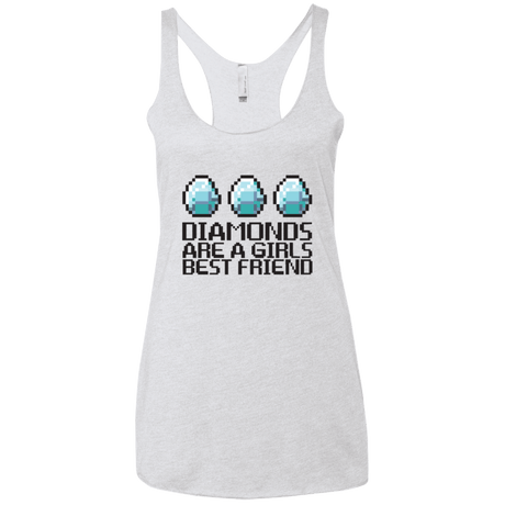 T-Shirts Heather White / X-Small Diamonds Are A Girls Best Friend Women's Triblend Racerback Tank