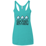 T-Shirts Tahiti Blue / X-Small Diamonds Are A Girls Best Friend Women's Triblend Racerback Tank