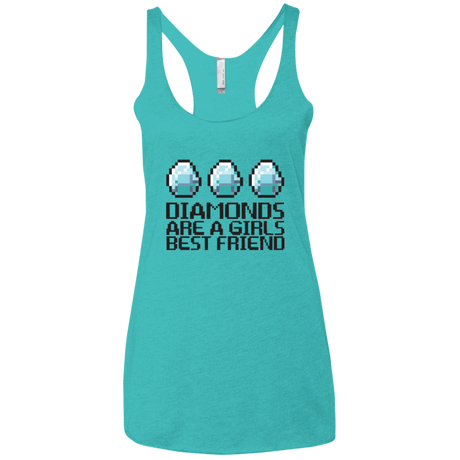 T-Shirts Tahiti Blue / X-Small Diamonds Are A Girls Best Friend Women's Triblend Racerback Tank