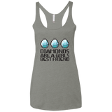 T-Shirts Venetian Grey / X-Small Diamonds Are A Girls Best Friend Women's Triblend Racerback Tank