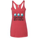T-Shirts Vintage Red / X-Small Diamonds Are A Girls Best Friend Women's Triblend Racerback Tank
