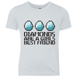 T-Shirts Heather White / YXS Diamonds Are A Girls Best Friend Youth Triblend T-Shirt