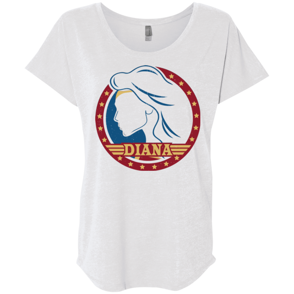 T-Shirts Heather White / X-Small Diana Triblend Dolman Sleeve