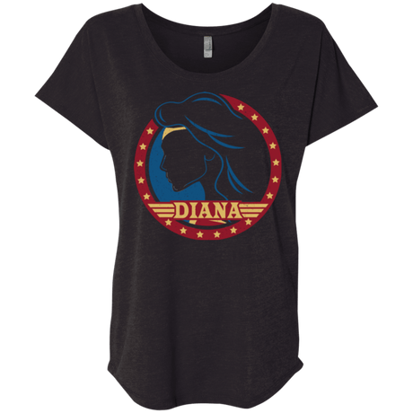 T-Shirts Vintage Black / X-Small Diana Triblend Dolman Sleeve
