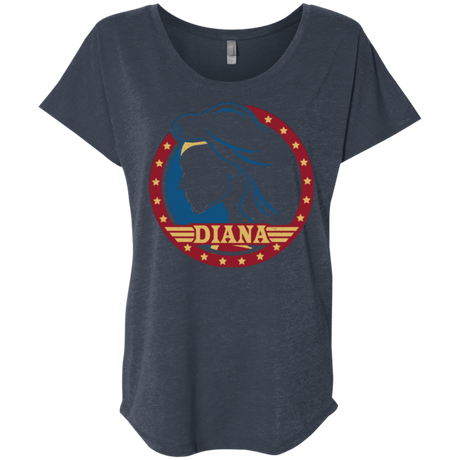 T-Shirts Vintage Navy / X-Small Diana Triblend Dolman Sleeve