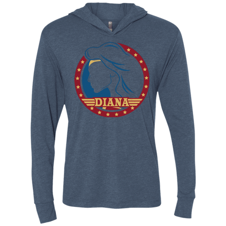 T-Shirts Indigo / X-Small Diana Triblend Long Sleeve Hoodie Tee