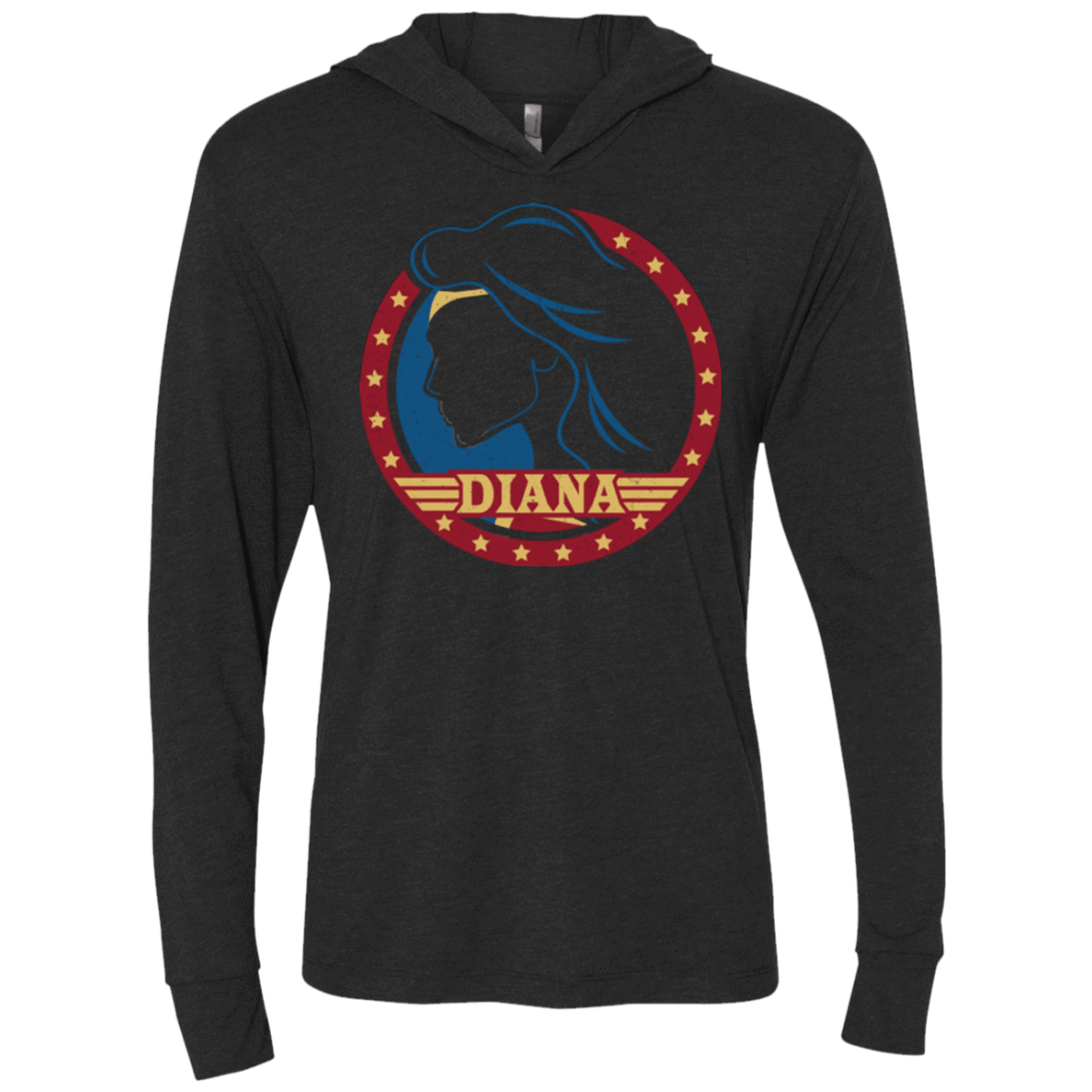 T-Shirts Vintage Black / X-Small Diana Triblend Long Sleeve Hoodie Tee