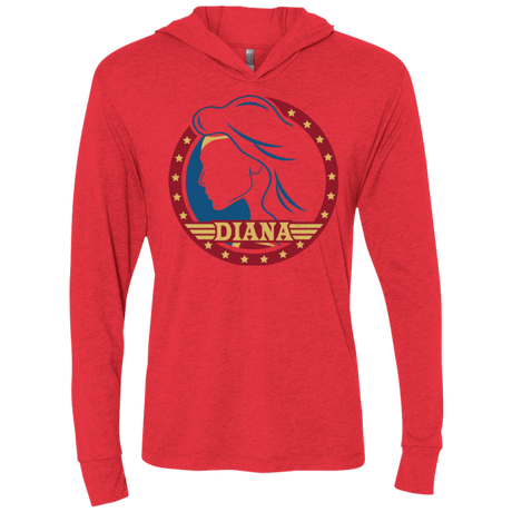 T-Shirts Vintage Red / X-Small Diana Triblend Long Sleeve Hoodie Tee