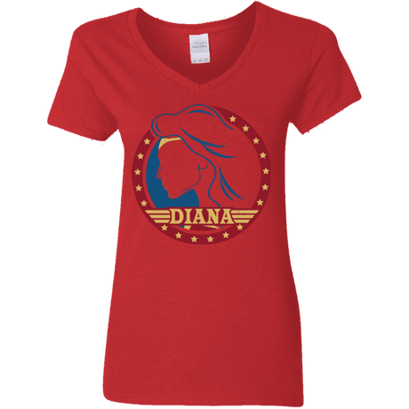 T-Shirts Red / S Diana Women's V-Neck T-Shirt