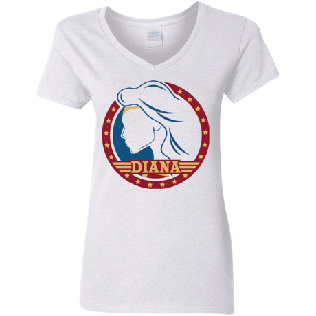 T-Shirts White / S Diana Women's V-Neck T-Shirt