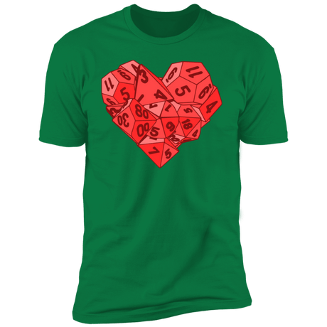 T-Shirts Kelly Green / S Dice Heart Men's Premium T-Shirt