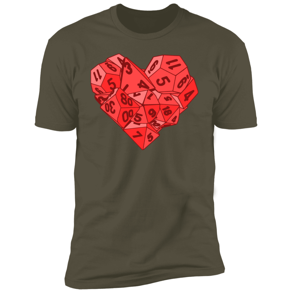 T-Shirts Military Green / S Dice Heart Men's Premium T-Shirt