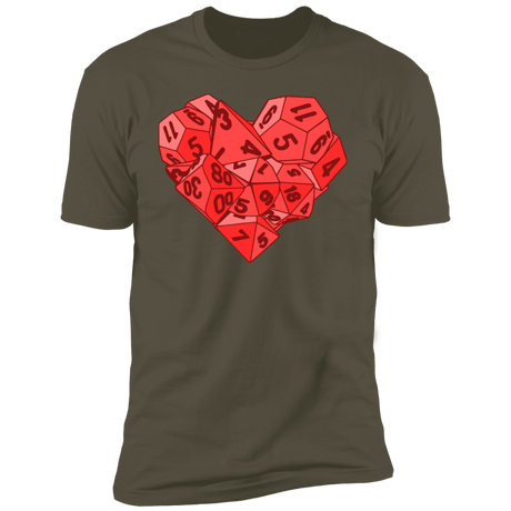 T-Shirts Military Green / S Dice Heart Men's Premium T-Shirt
