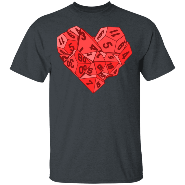 T-Shirts Dark Heather / S Dice Heart T-Shirt