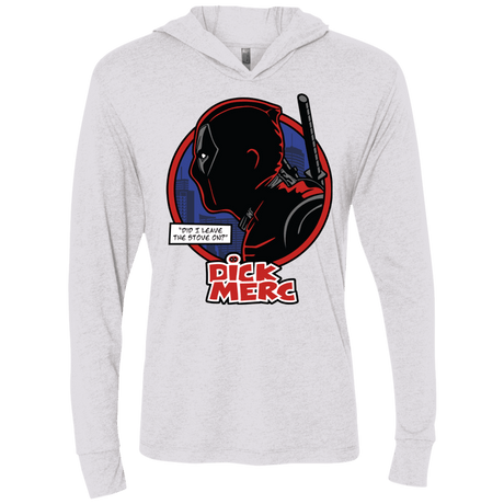 T-Shirts Heather White / X-Small Dick Merc Triblend Long Sleeve Hoodie Tee