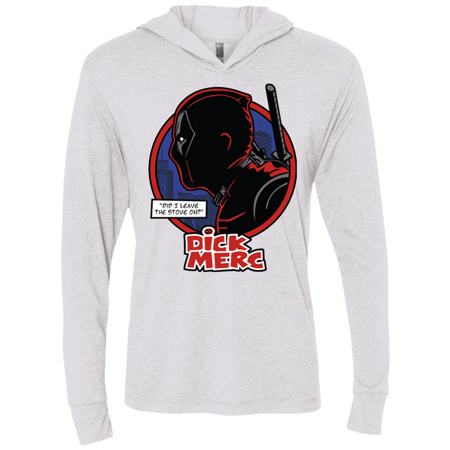 T-Shirts Heather White / X-Small Dick Merc Triblend Long Sleeve Hoodie Tee