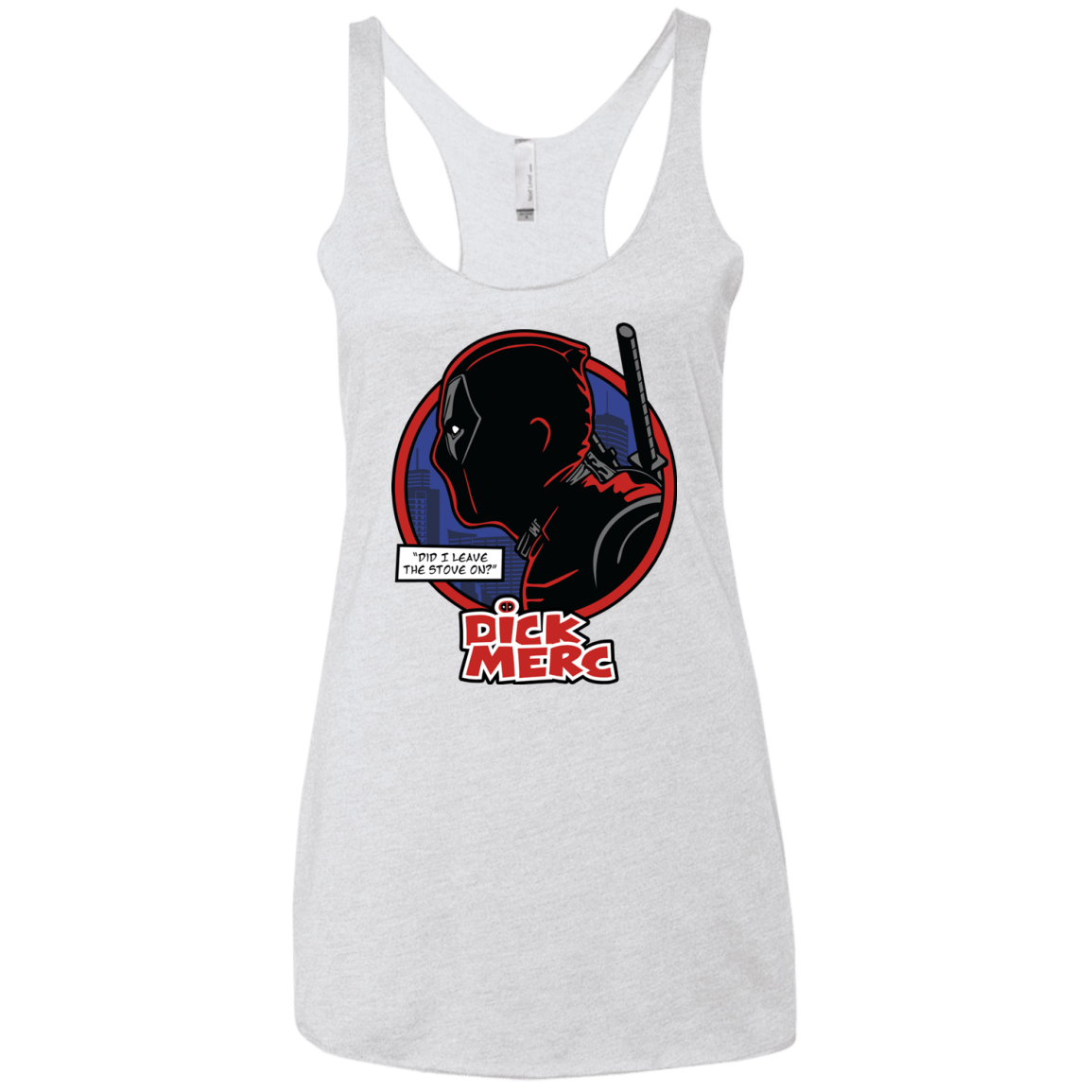 T-Shirts Heather White / X-Small Dick Merc Women's Triblend Racerback Tank