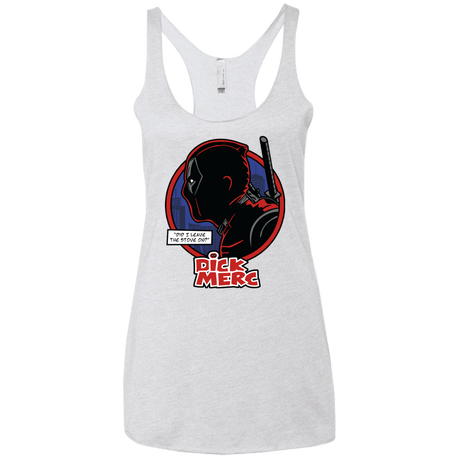 T-Shirts Heather White / X-Small Dick Merc Women's Triblend Racerback Tank