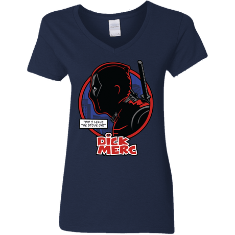 T-Shirts Navy / S Dick Merc Women's V-Neck T-Shirt