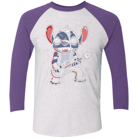 T-Shirts Heather White/Purple Rush / X-Small Die Die my Space Men's Triblend 3/4 Sleeve