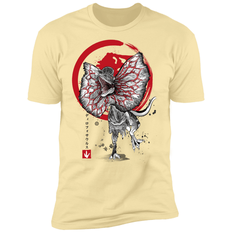 T-Shirts Banana Cream / S Dilophosaurus sumi-e Men's Premium T-Shirt