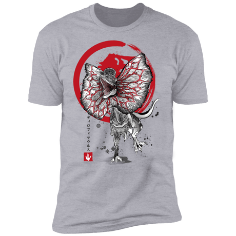 T-Shirts Heather Grey / S Dilophosaurus sumi-e Men's Premium T-Shirt