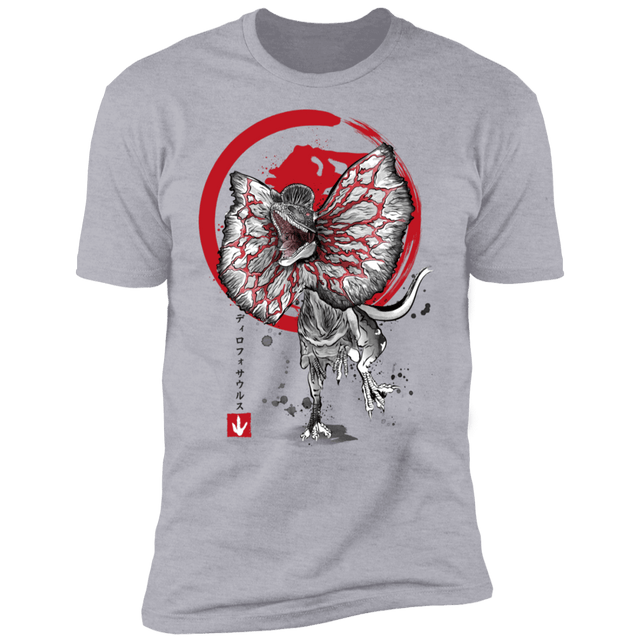 T-Shirts Heather Grey / S Dilophosaurus sumi-e Men's Premium T-Shirt