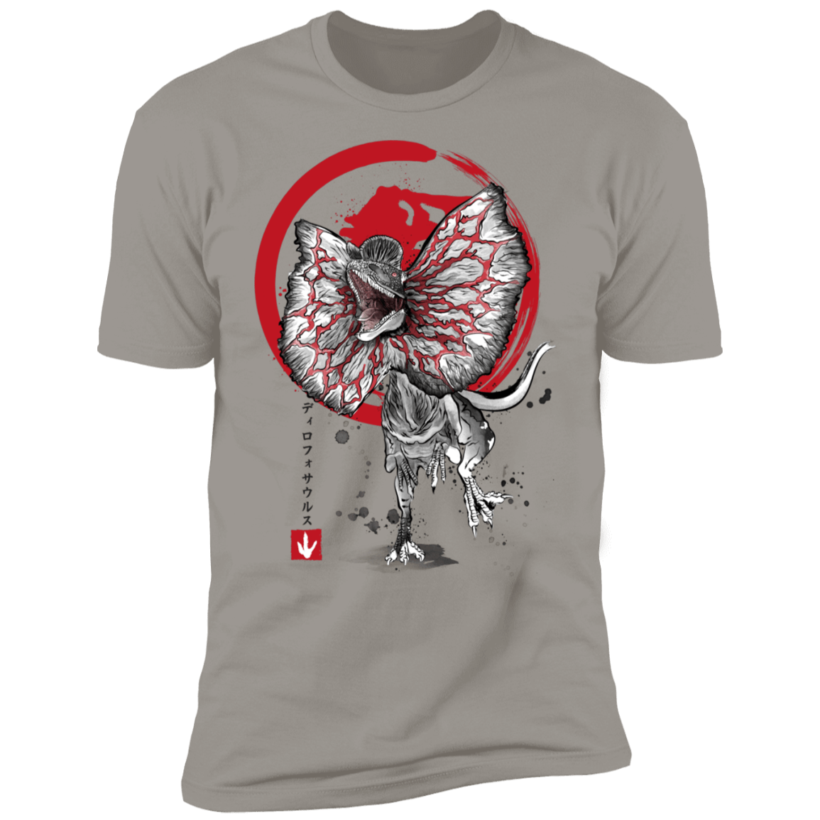 T-Shirts Light Grey / S Dilophosaurus sumi-e Men's Premium T-Shirt