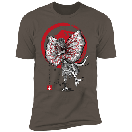 T-Shirts Warm Grey / S Dilophosaurus sumi-e Men's Premium T-Shirt