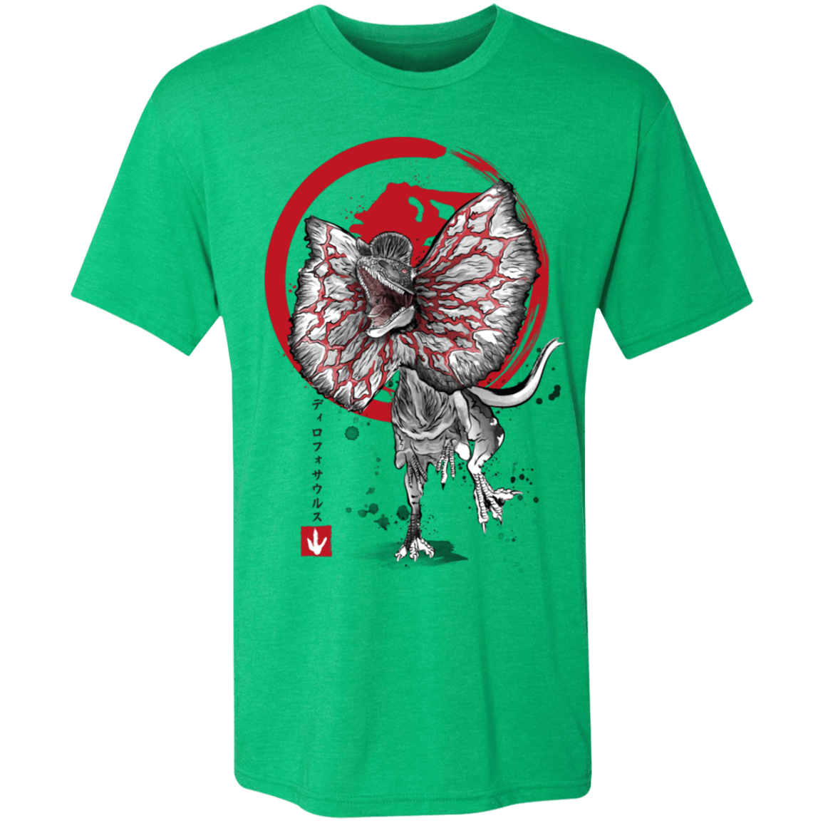 T-Shirts Envy / S Dilophosaurus sumi-e Men's Triblend T-Shirt