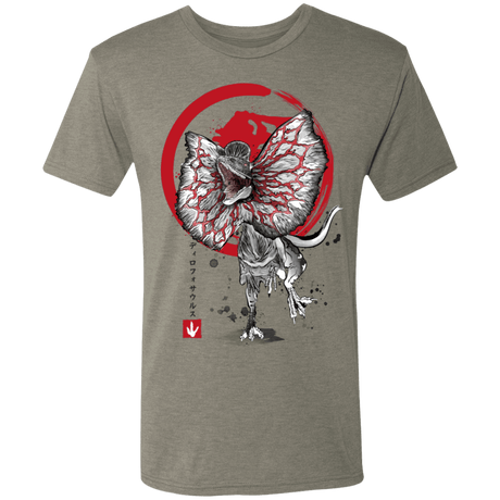 T-Shirts Venetian Grey / S Dilophosaurus sumi-e Men's Triblend T-Shirt