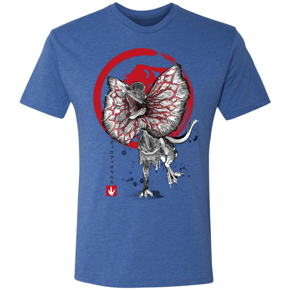 T-Shirts Vintage Royal / S Dilophosaurus sumi-e Men's Triblend T-Shirt
