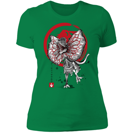 T-Shirts Kelly Green / S Dilophosaurus sumi-e Women's Premium T-Shirt
