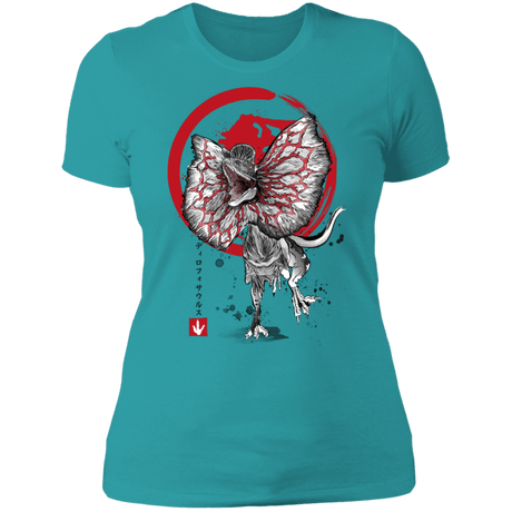 T-Shirts Tahiti Blue / S Dilophosaurus sumi-e Women's Premium T-Shirt