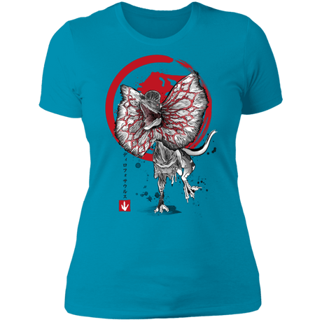 T-Shirts Turquoise / S Dilophosaurus sumi-e Women's Premium T-Shirt