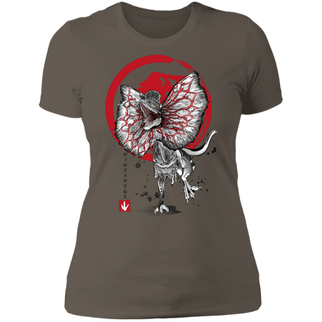 T-Shirts Warm Grey / S Dilophosaurus sumi-e Women's Premium T-Shirt