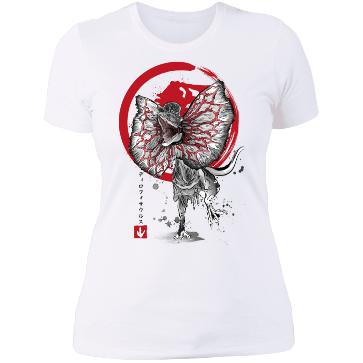 T-Shirts White / S Dilophosaurus sumi-e Women's Premium T-Shirt