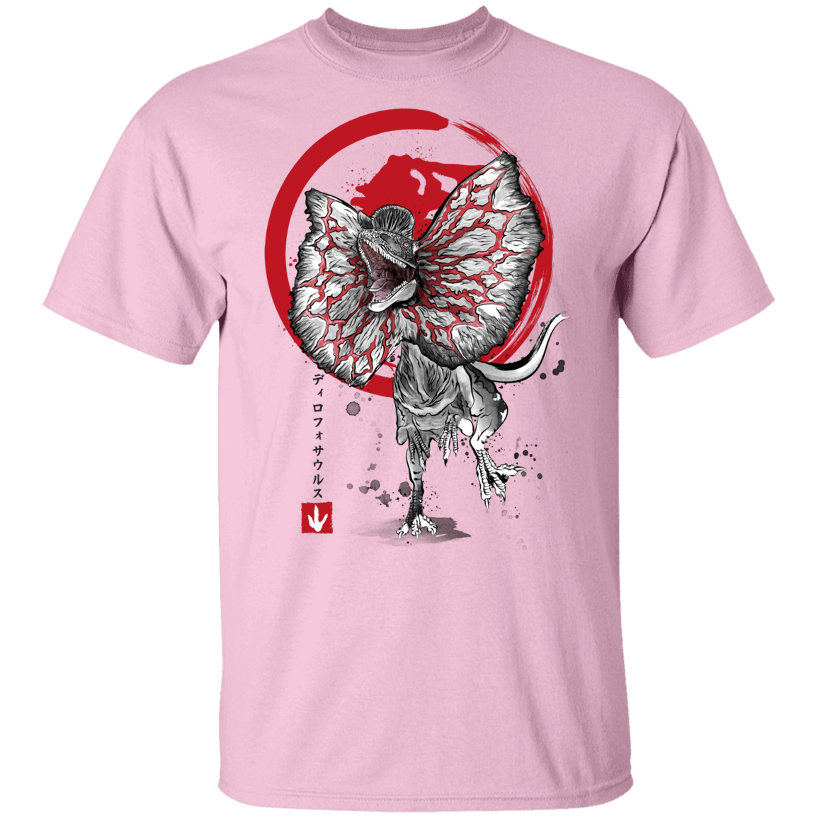 T-Shirts Light Pink / YXS Dilophosaurus sumi-e Youth T-Shirt