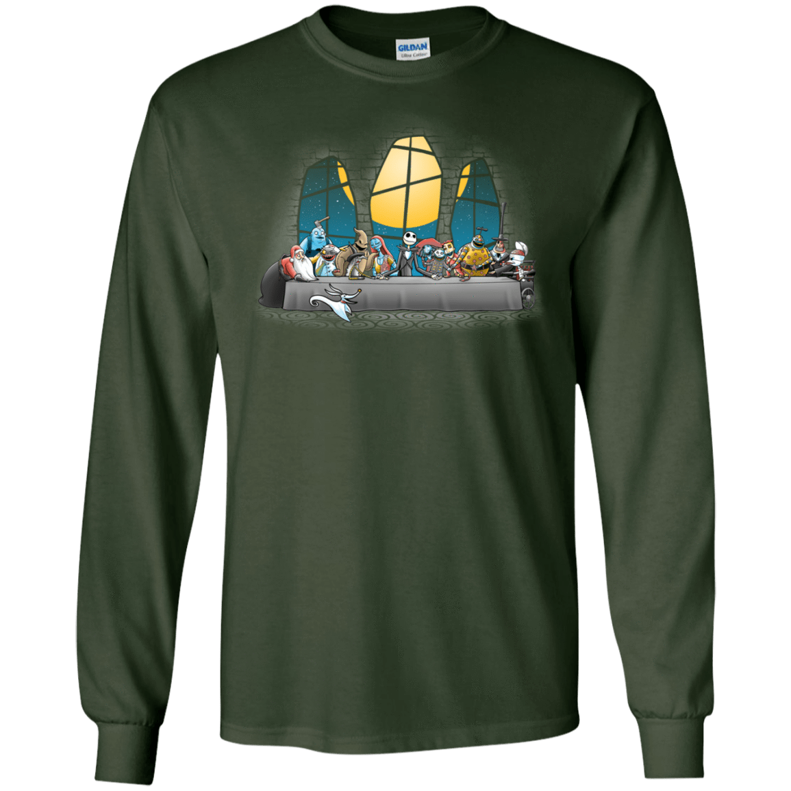 T-Shirts Forest Green / S Dinner Before Christmas Men's Long Sleeve T-Shirt