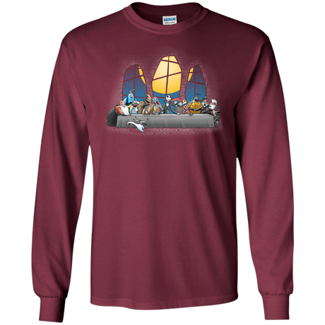 T-Shirts Maroon / S Dinner Before Christmas Men's Long Sleeve T-Shirt