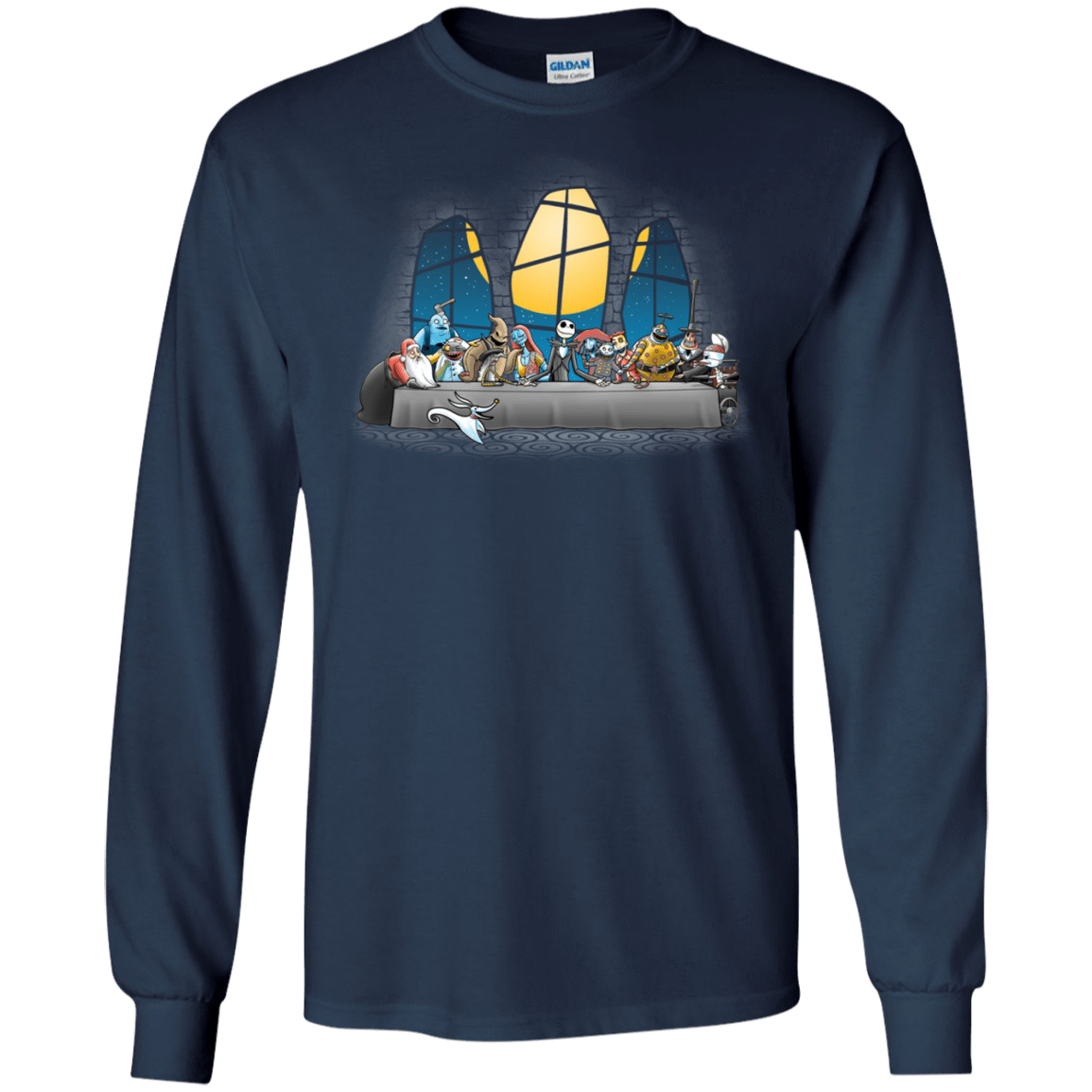 T-Shirts Navy / S Dinner Before Christmas Men's Long Sleeve T-Shirt