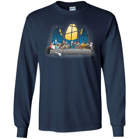 T-Shirts Navy / S Dinner Before Christmas Men's Long Sleeve T-Shirt