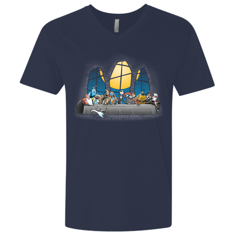 T-Shirts Midnight Navy / X-Small Dinner Before Christmas Men's Premium V-Neck