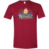 T-Shirts Cardinal Red / S Dinner Before Christmas Men's Semi-Fitted Softstyle