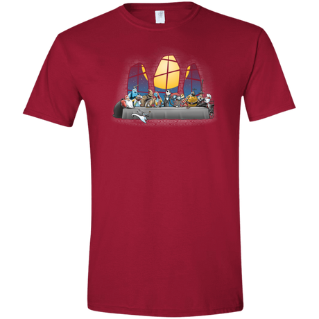 T-Shirts Cardinal Red / S Dinner Before Christmas Men's Semi-Fitted Softstyle