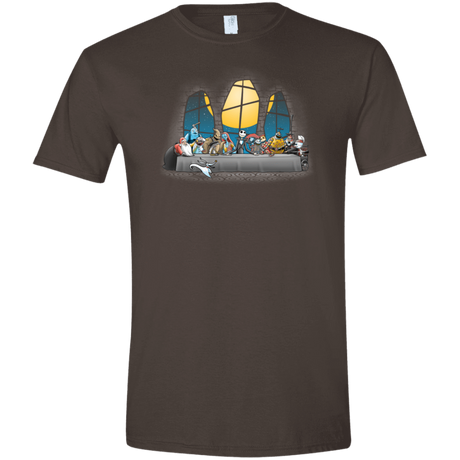 T-Shirts Dark Chocolate / S Dinner Before Christmas Men's Semi-Fitted Softstyle